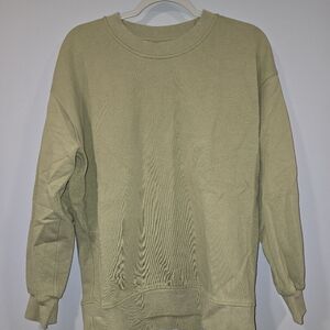 Lululemon Perfectly Oversized Crew Women's 12 PTP 25" Dew Green EUC F